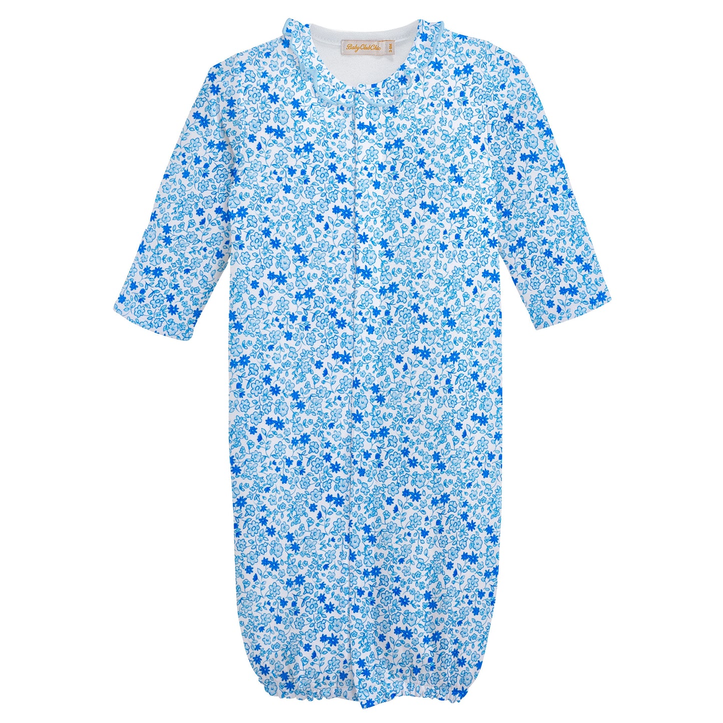 Tiny Flowers Blue Converter Gown w/Ruffle