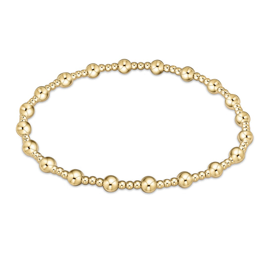 classic sincerity pattern 4mm bead bracelet | gold