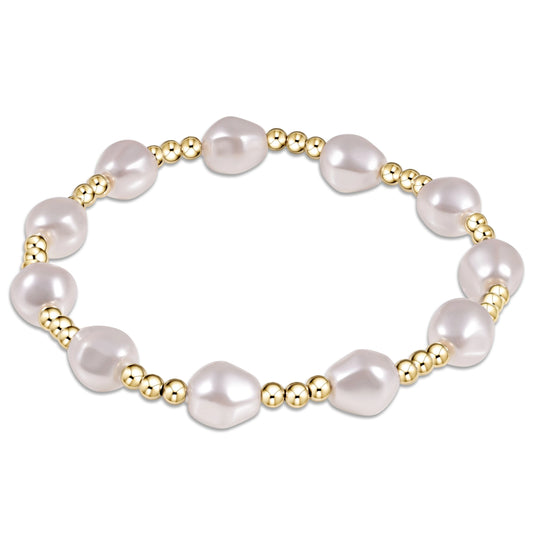 admire gold 3mm bead bracelet | pearl | extends