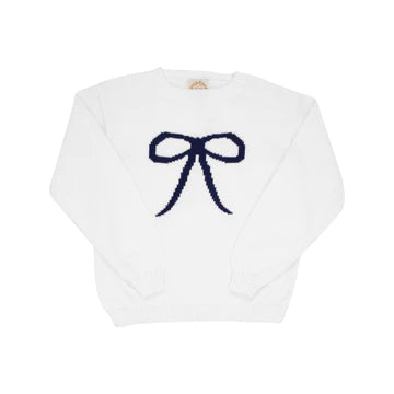 Isabelle’s Intarsia Sweater - Worth Avenue White/Bow