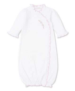 Flowers Embroidered White/Pink Sack - Fall Medley