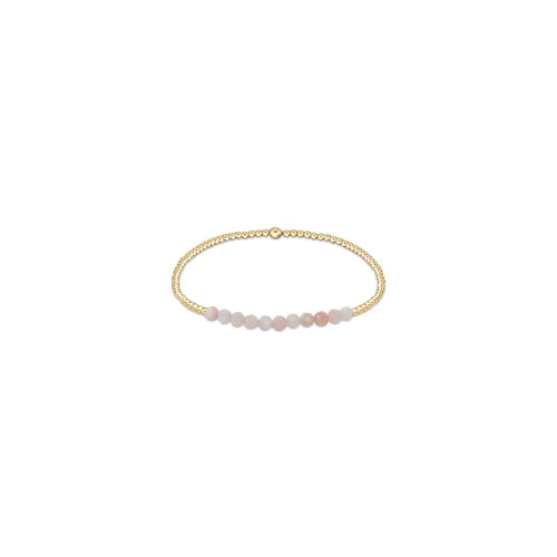 Gold Bliss 2mm Bead Bracelet | Pink Opal