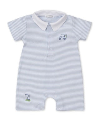 Hole -In-One Short Playsuit Stripe -Light Blue
