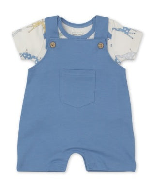 Giraffe Friends Overall Set - Multi Blue